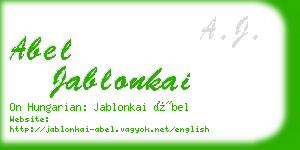 abel jablonkai business card